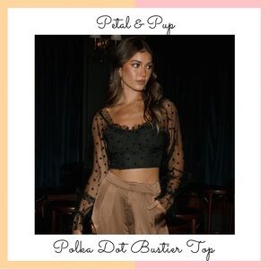 Petal & Pup Black Polka Dot Bustier Crop Top